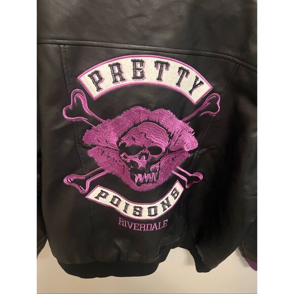 Riverdale Pretty Poisons black and purple faux leather jacket. - Picture 4 of 6